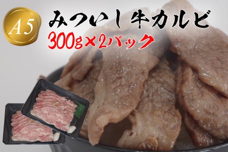 北海道産 黒毛和牛 みついし牛 A5 カルビ 計 600g 300g ×