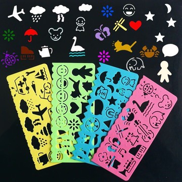 【熱賣萬花尺】畫畫模板 DIY 相冊工具 尺子套裝 每套4個 格尺板 尺 工具 相簿 萬花尺 繪畫模板 創意尺