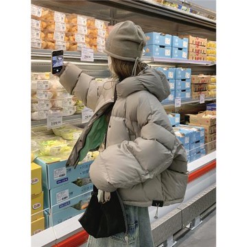 短款羽絨服女冬季新款韓版高級感小個子連帽加厚面包服白鴨絨外套