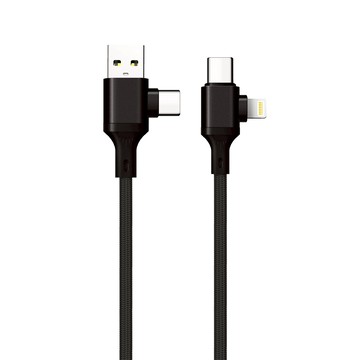 Songwin 4in1 66W USB-A/C to USB-C/Lightning 雙插頭快充傳輸線(120cm)
