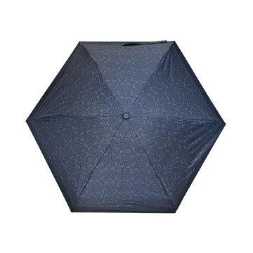 COACH夏布雷藍C LOGO印花輕量攜帶型晴雨傘