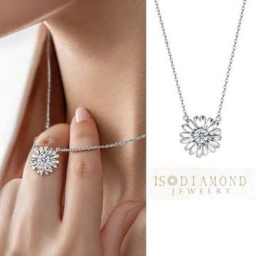 IS DIAMOND IGI 30分鑽石項鍊 最白D /VS1 小雛菊(培育鑽石)