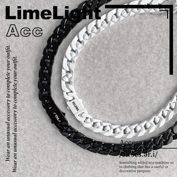 ☆LimeLight☆ 立體扣 / 黑白 / 烤漆 / 飾品 / 鈦鋼 / 古巴 / 古巴項鍊 / 項鍊 27