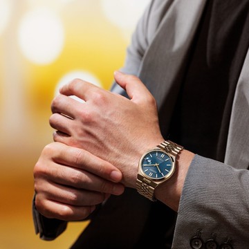 CITIZEN_星辰 TSUYOSA 60-青春撞色機械錶款限量-藍色錶盤 玫瑰金(NK0023-57L)