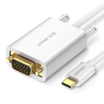 UGREEN 綠聯 USB Type C - VGA傳輸線 白色 1.5M  MM122  1個