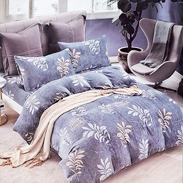 Prawear 巴麗維亞 法蘭絨床包被套組  被套 + 床罩 + 枕套組  雙人  葉語