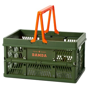 Damda 大摺疊購物籃 軍綠色 附蓋  1個