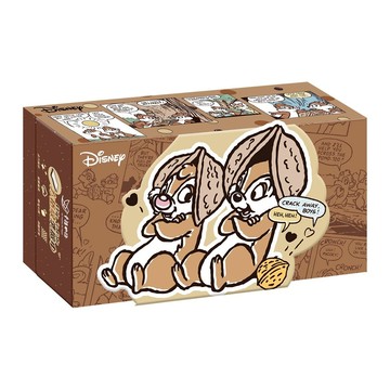 幸福物語 迪士尼系列 方格紋洗臉巾 50條 可愛設計 柔軟親膚材質 獨立包裝 乾淨衛生  奇奇蒂蒂 棕色  1盒