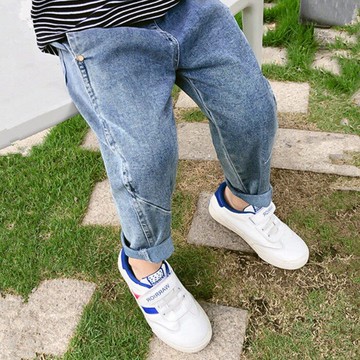 男童牛仔褲春秋季跨褲新款中小童韓版休閑童裝兒童長褲子潮。