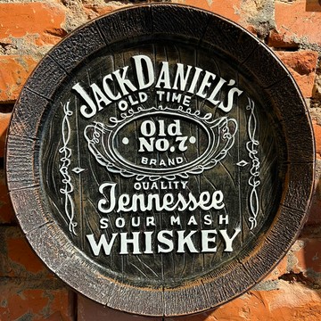 Jack Daniel's 威士忌 - 復古仿舊 威士忌酒桶蓋 立體文字 壁掛 壁飾 掛飾