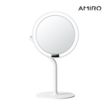 【AMIRO】Mate系列 MINI3 無段調光 LED高清日光化妝鏡-極簡白+5倍磁吸放大鏡
