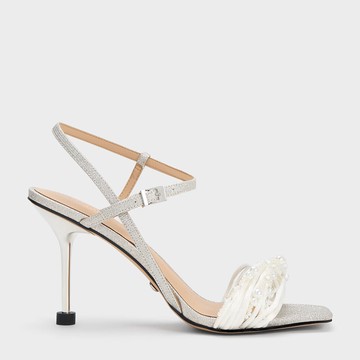 Leda 串珠金蔥高跟涼鞋