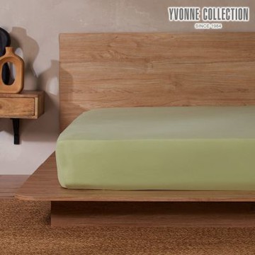 YVONNE 以旺傢飾 純棉素面單人床包-草原綠