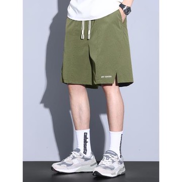 速干清爽透氣五分休閑短褲男裝外貿剪標大牌寬松直筒撿漏夏季薄款