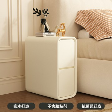 縫隙櫃 夾縫櫃 縫隙推車 超窄實木床頭櫃現代簡約臥室夾縫奶油風窄櫃迷你小型床邊簡易輕奢『xy17314』