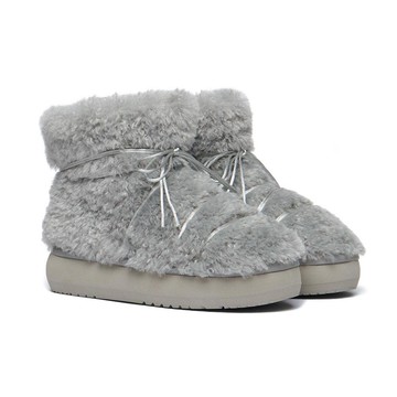 韓國 Rockfish Weatherwear CURLY FUR BOOTS SHORT 捲毛厚底短靴 灰色 GREY