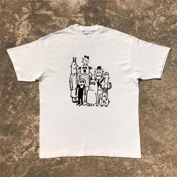 王有病工作室 220G輕薄高織不透！高街復古vintage短袖T恤情侶裝