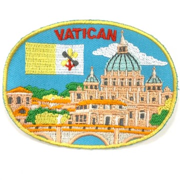 DIY刺繡徽章 梵蒂岡 天主教 刺繡貼布 電繡貼 背膠補丁 外套電繡徽章 胸章 立體繡貼 裝飾貼 繡片貼 燙布貼紙_廠商直送