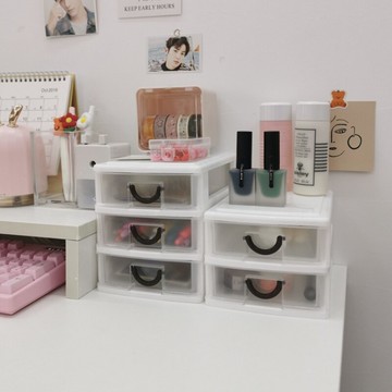 ins風簡約收納多層儲物盒白色抽屜桌面分類收納盒化妝品首飾文具