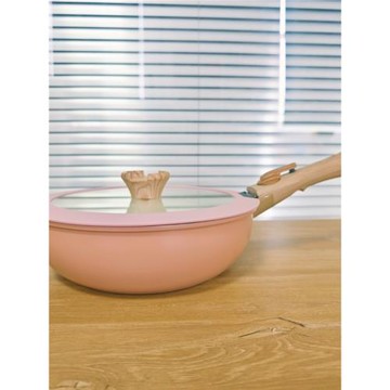 日本進口陶瓷不粘煎鍋炒鍋可拆卸把手硅膠蓋多功能馬卡龍火鍋湯鍋