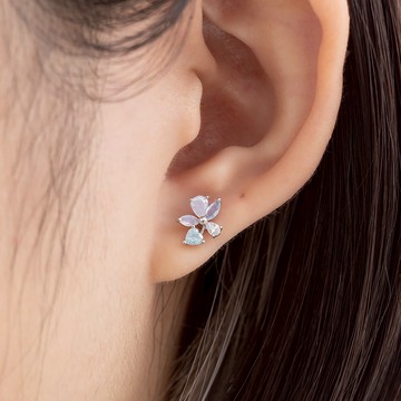 花之心316醫療鋼針單支耳環(2色)-A40017