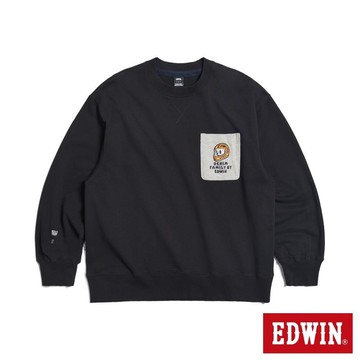 EDWIN 男裝 骷髏潮流寬版長袖T恤 (黑色)