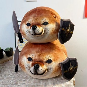😍新款💫臺灣出貨💫我的力盾柴犬狗抽象表情玩偶獵奇搞怪毛絨玩具公仔抱枕生日禮物女