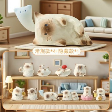 正版🐱貓貓PAI 情緒系列盲拆 暹羅貓擺件 創意手辦 桌面擺件 生日禮物 萌粒盲拆 貓貓PAI盒玩 小貓擺件 貓咪手辦