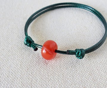 【幸運路路通】川料南紅瑪瑙韓國蠟線手鍊*05*招財、辟邪、保平安