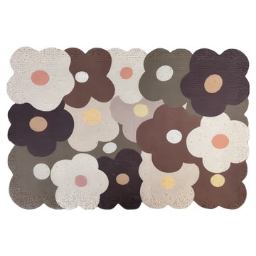 刮泥踏墊  朵朵大花 灰色  1個  120 x 80cm