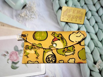 單層紅包袋-日本限量牛津棉布款和風蛙妖怪布紅包袋-手作布存摺袋