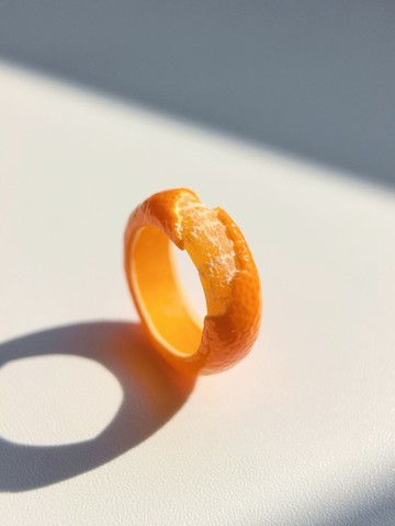 半裸橘子系列*原創軟陶手工戒指仿真橘子個性小衆