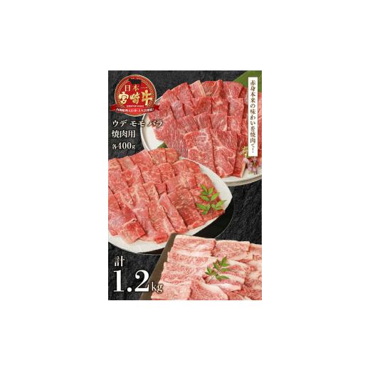 ふるさと納税 宮崎県 延岡市 宮崎牛 ウデ モモ バラ 焼肉用 各400g 計1.2kg　N0147-ZB527