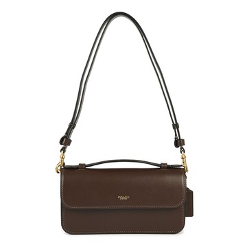 COACH Elora精緻皮革翻蓋手提包 肩背包 斜背包(楓棕色)194429-1｜GoBrand購名牌