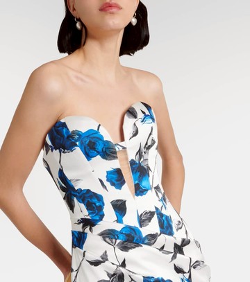 Rasario Draped floral satin gown