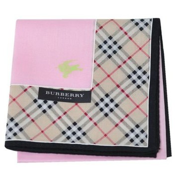 BURBERRY 經典品牌格紋字母LOGO圖騰帕領巾