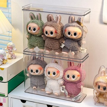 〖 𝑽𝒊𝒗𝒂 𝑯𝒐𝒎𝒆 〗星星人 labubu展示盒 公仔收納盒 防塵收納盒 透明收納盒 搪膠 娃娃收納 公仔展示盒