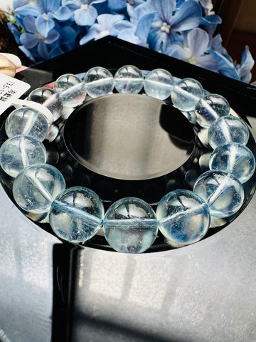 純粹透明玻璃海藍寶13.5-13.8mm55.58g釋放壓力舒緩情緒療癒能量