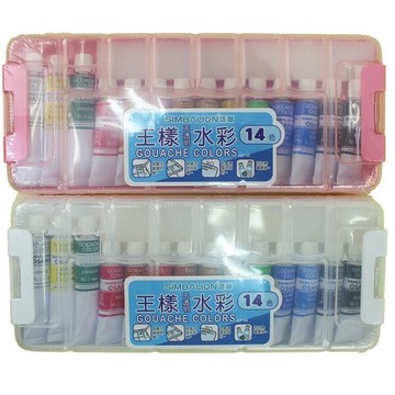 雄獅 王樣 14色不透明水彩 GCP-14A 膠盒/一盒入(定145) 果凍膠盒水彩 -安全無毒-【領券滿額再折千12/31止】