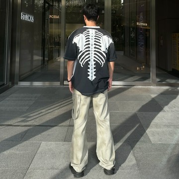 【NICE 歐美日韓代購】24SS KAPITAL 日系潮牌平田和宏 骷髏系列拼接短袖 短T 拼布
