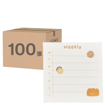 NOTE FOR 豆丁萌怪便籤紙 3本  麵包週記  100張  1組