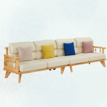 文創集 艾西洛實木麻絨布四人座沙發椅組合-313x82x84cm免組