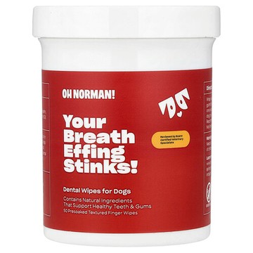 Oh Norman, 你的口氣好難聞！狗用潔牙溼巾，50 片