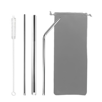 FUJI-GRACE 富士雅麗 316不鏽鋼雙U型開口吸管 台灣SGS認證 食品等級 環保綠時尚  1組  4入