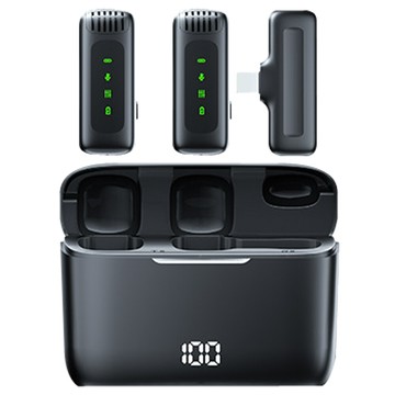 is愛思 追風者  蘋果接頭款 一拖二雙麥 直播網美大推 帶數顯充電盒無線領夾收音麥克風