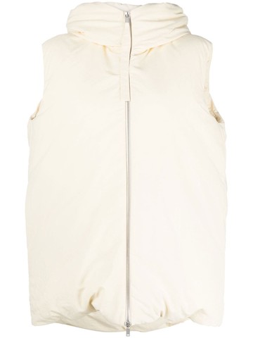 Jil Sander - oversized padded gilet - women - Cotton/Polyester/Feather/Down - 36 - Neutrals