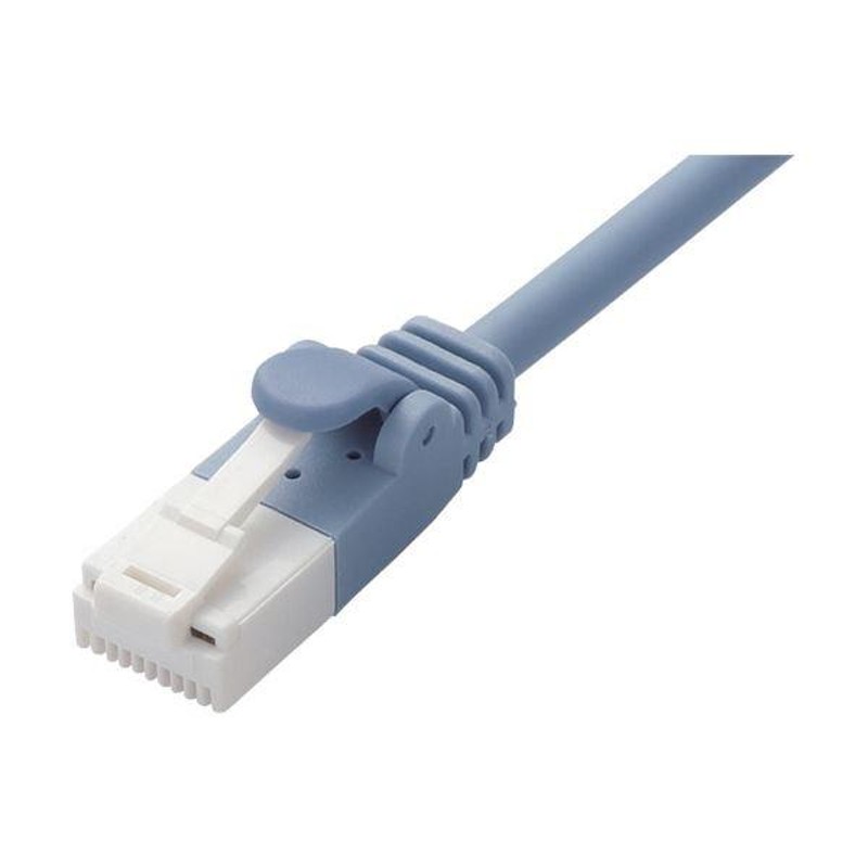 まとめ）エレコムツメ折れ防止やわらかLANケーブル Cat6A準拠 ブルー