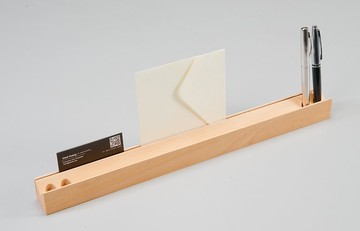 實木 簡易風 桌上文具收納木座 長型筆盤