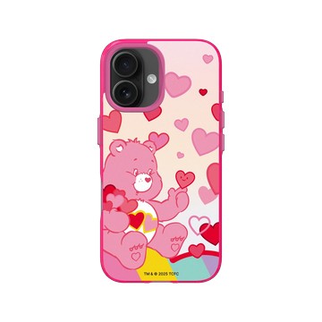 iPhone 16 Clear 粉漾桃 - Care Bears - 愛心滿天