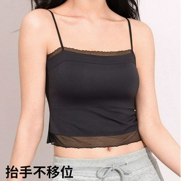 ✨ 新品限定類細肩帶蕾絲吊帶內衣直播代發抹胸防走光長款背心式文胸罩外貿跨境KNJF